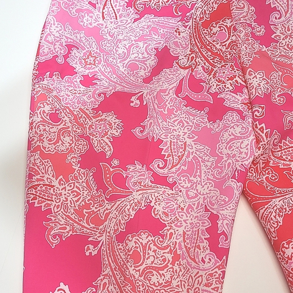 IBKUL Pink Paisley Ankle Pants Great pair of golf pants size 4 - Picture 15 of 16